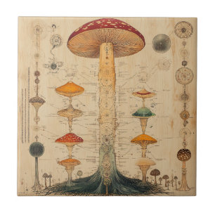 Vintage-Pilz-Botanik-Chart (11) Fliese