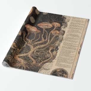 Vintage Pilz-Botanikkarte (7) Geschenkpapier