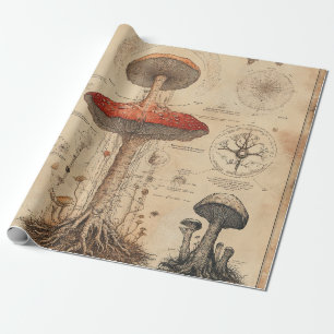 Vintage Pilz-Botanikkarte (8) Geschenkpapier