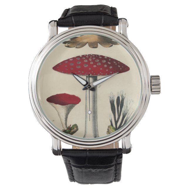 Vintage Pilz-Pilzbeobachtung Armbanduhr (Vorderseite)