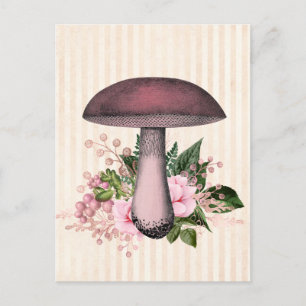 Vintage-Pilz- und Blumenkompilation  Postkarte