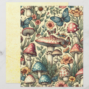 Vintage Pilze, Blume, Schmetterlingsbücher