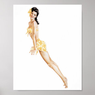 Vintage Pin-up Kunst Drei Poster