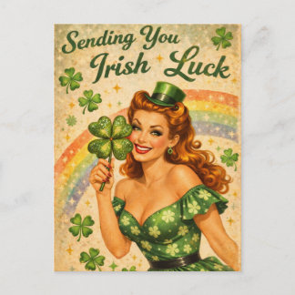 Vintage Pin-Up St. Patrick’s Day Postcard  Feiertagspostkarte