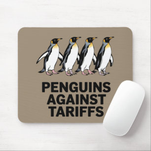 Vintage Pinguine protestieren gegen Zölle lustig Mousepad