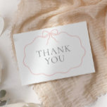 Vintage Pink Bow Girl Babydusche Dankeskarte<br><div class="desc">Vielen Dank an Freunde und Familie,  die mit diesen eleganten rosa Bogen-Motiven Ihre Babydusche besucht haben.</div>