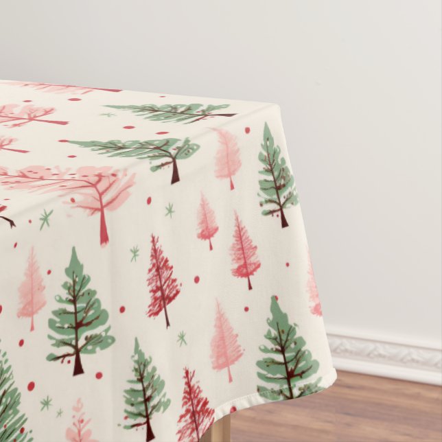 Vintage Pink Christmas Tree  Tischdecke (Beispiel)