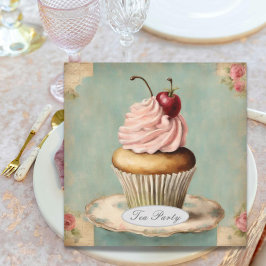 Vintage Pink Cupcake Geburtstagsparty Einladung