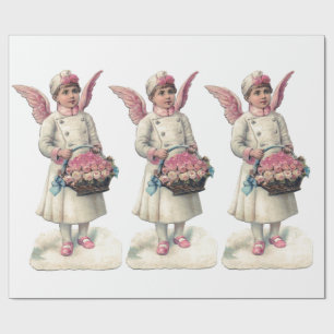 VINTAGE-PINK-ENGEL GESCHENKPAPIER