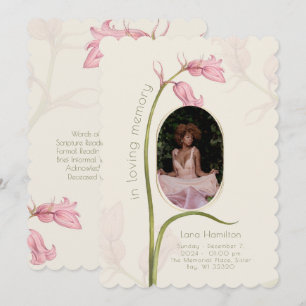 Vintage Pink Floral Photo Funeral Programme