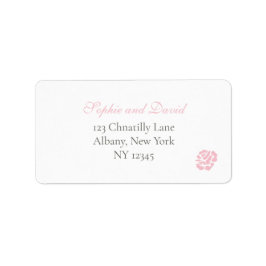 Vintage Pink Floral Rose Hochzeit Adressaufkleber