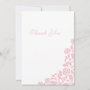 Vintage Pink Floral Rose Hochzeit Dankeskarte