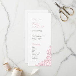 Vintage Pink Floral Rose Hochzeit Programm