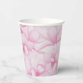 Vintage pink flowers print pappbecher