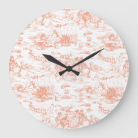 Vintage Pink French Toile Wall Clock