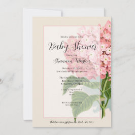 Vintage Pink Hydrangea Bloral Baby Dusche Einladung