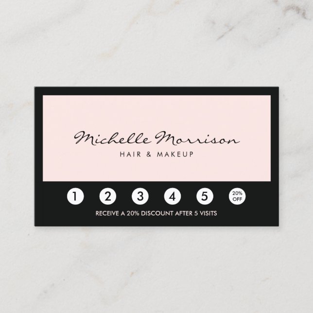 Vintage Pink Makeup Loyalty Card Treuekarte (Vorderseite)
