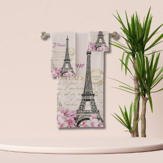Vintage Pink Paris Tour Eiffel Collage romantique