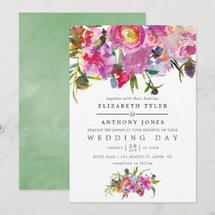 Vintage Pink Peonies Watercolor Hochzeit Einladung