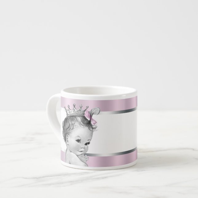 Vintage Pink Princess Baby Cups Espressotasse (Vorderseite Links)