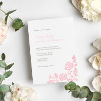 Vintage Pink Rose Lace Pattern Hochzeit