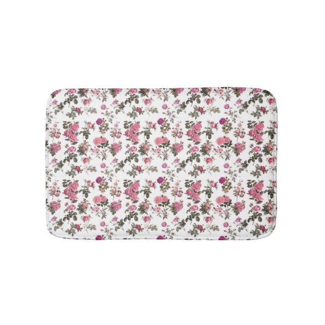 Vintage Pink Roses Badematte (Vorderseite)