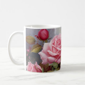 Vintage Pink Roses Kaffeetasse