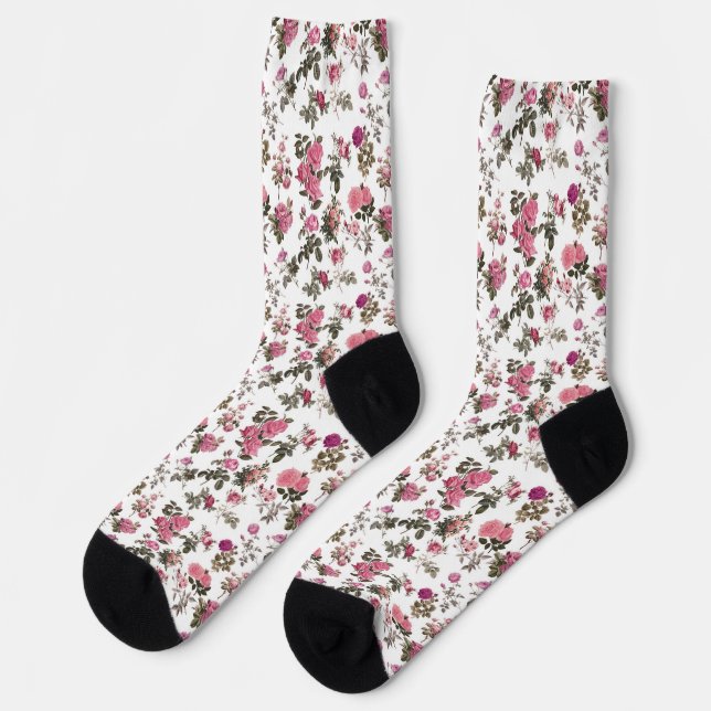 Vintage Pink Roses Socken (Linkes Detail)