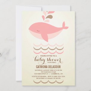 VINTAGE PINK WALE BABY SHOWER EINLADUNG