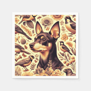 Vintage Pinscher Illustration Serviette