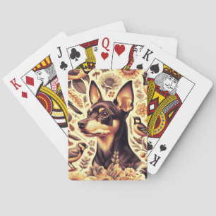 Vintage Pinscher Illustration Spielkarten