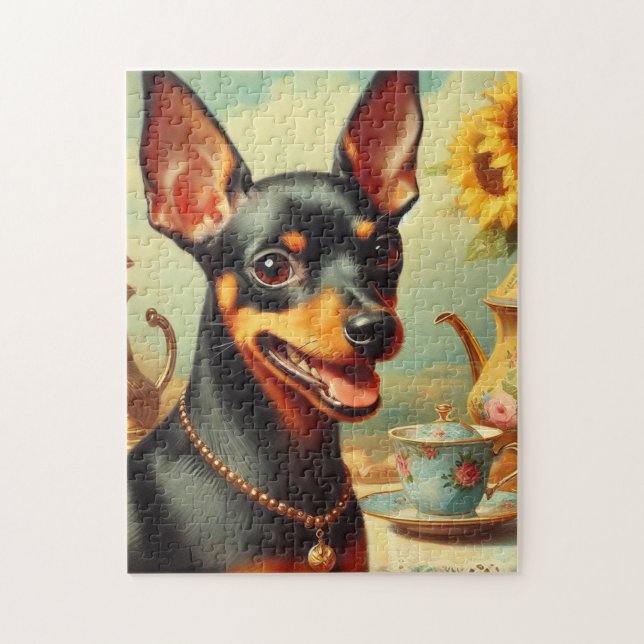 Vintage Pinscher-Malerei (Vertikal)