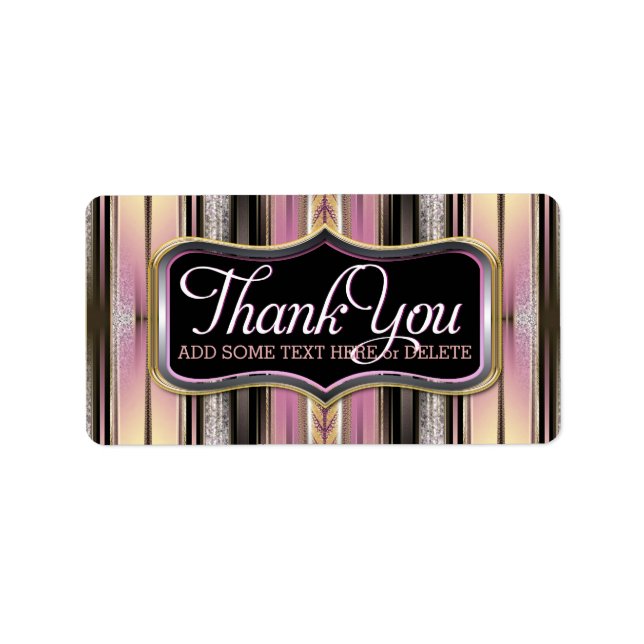 Vintage Pinstripes Merci Sticker Étiquettes (Devant)