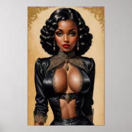 Vintage Pinup Black Girl Poster