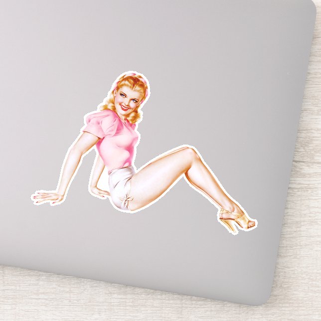 Vintage Pinup Girl Aufkleber (Detail)