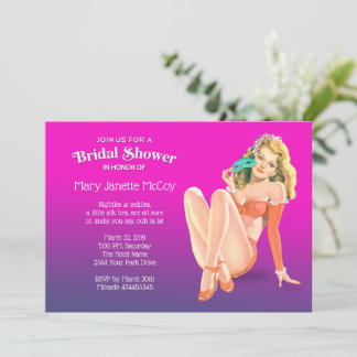 Vintage Pinup Girl Bridal Dusche Einladung