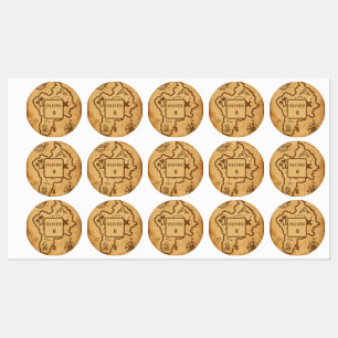 Vintage-Pirat-Wasserfeste Etiketten, Minimalistisc Etiketten