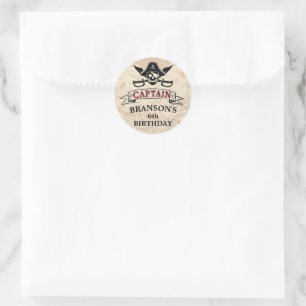 Vintage Pirate Treasmap Geburtstag Runder Aufkleber