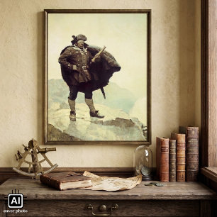Vintage-Piraten, Kapitän Bill Bones von NC Wyeth Poster