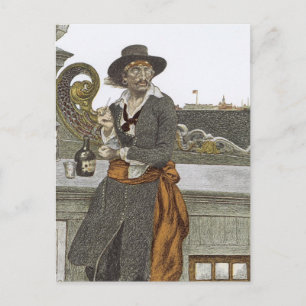 Vintage-Piraten, Kidd auf dem Deck der Adventure G Postkarte