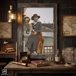 Vintage Piraten, Kidd auf Plattform der Poster