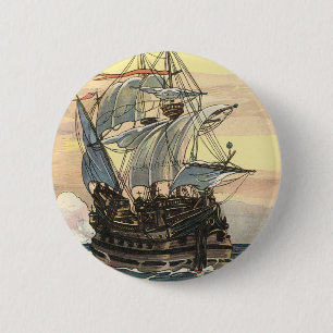 Vintage-Piraten-Schiff, Galleone segeln auf dem Oz Button