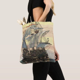 Vintage-Piraten-Schiff, Galleone segelt auf dem Oz Tasche