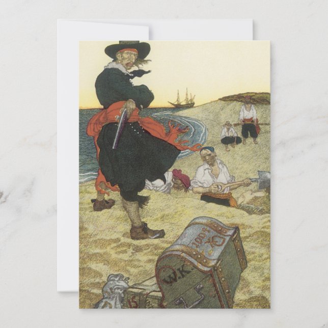 Vintage Piraten, William Kidd Burying Treasure (Vorderseite)