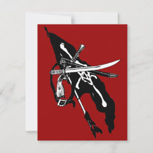 Vintage-Piratenflagge, Jolly Roger Totenkopf und K