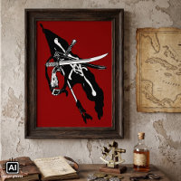 Vintage Piratenflagge, Piratenflagge Skull Crossbo