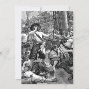 Vintage-Piratengarten-Hochzeitseinladung auf Galle Einladung