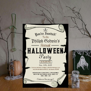 Vintage-Piratenschriftrolle zur jährlichen Hallowe Einladung