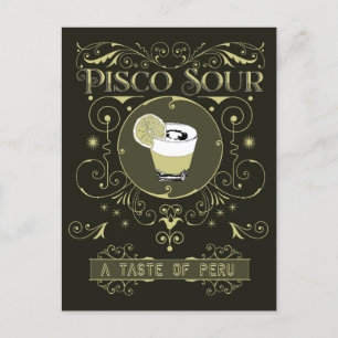 Vintage Pisco Sour Postkarte