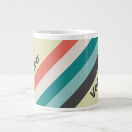 Vintage Pistachio Stripes with Name Jumbo-Tasse